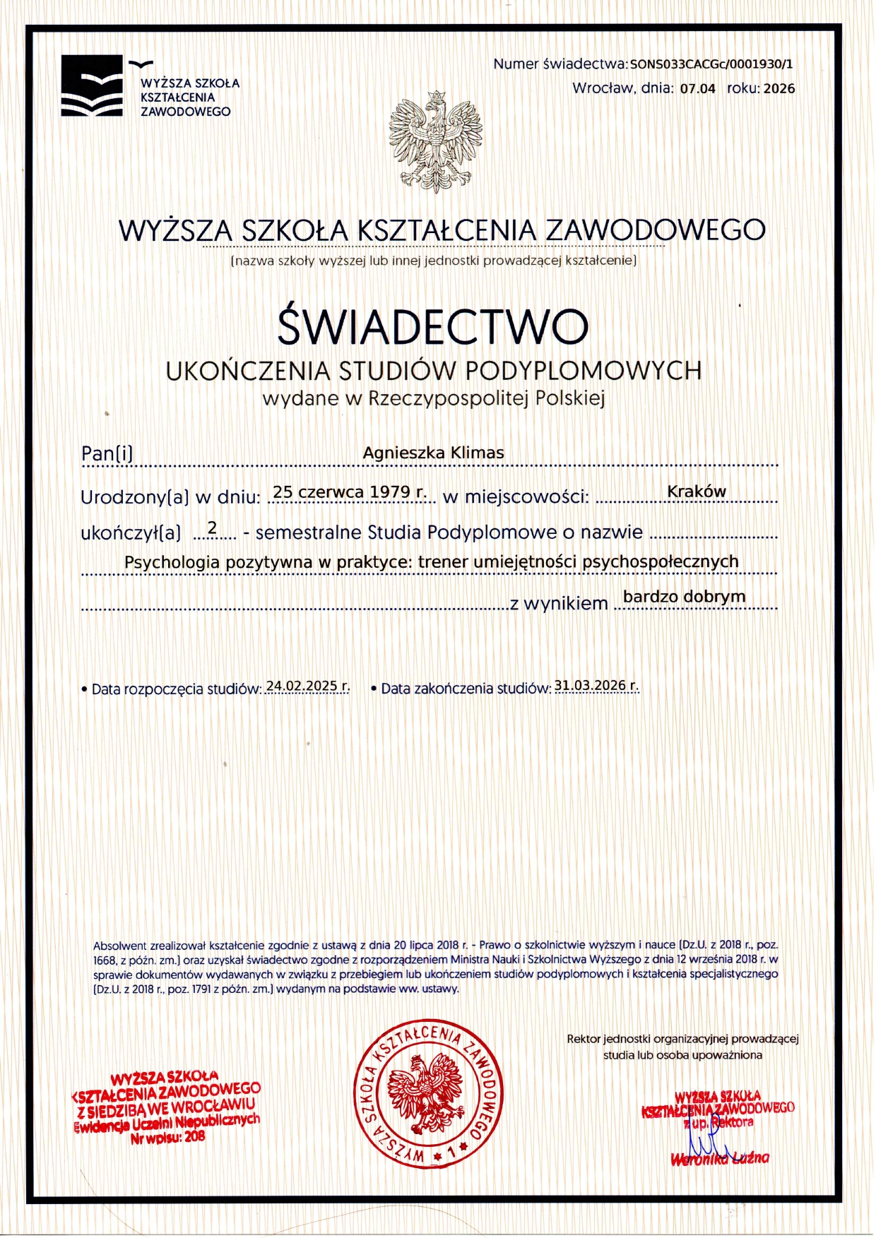 Obraz przedstawiający certyfikat