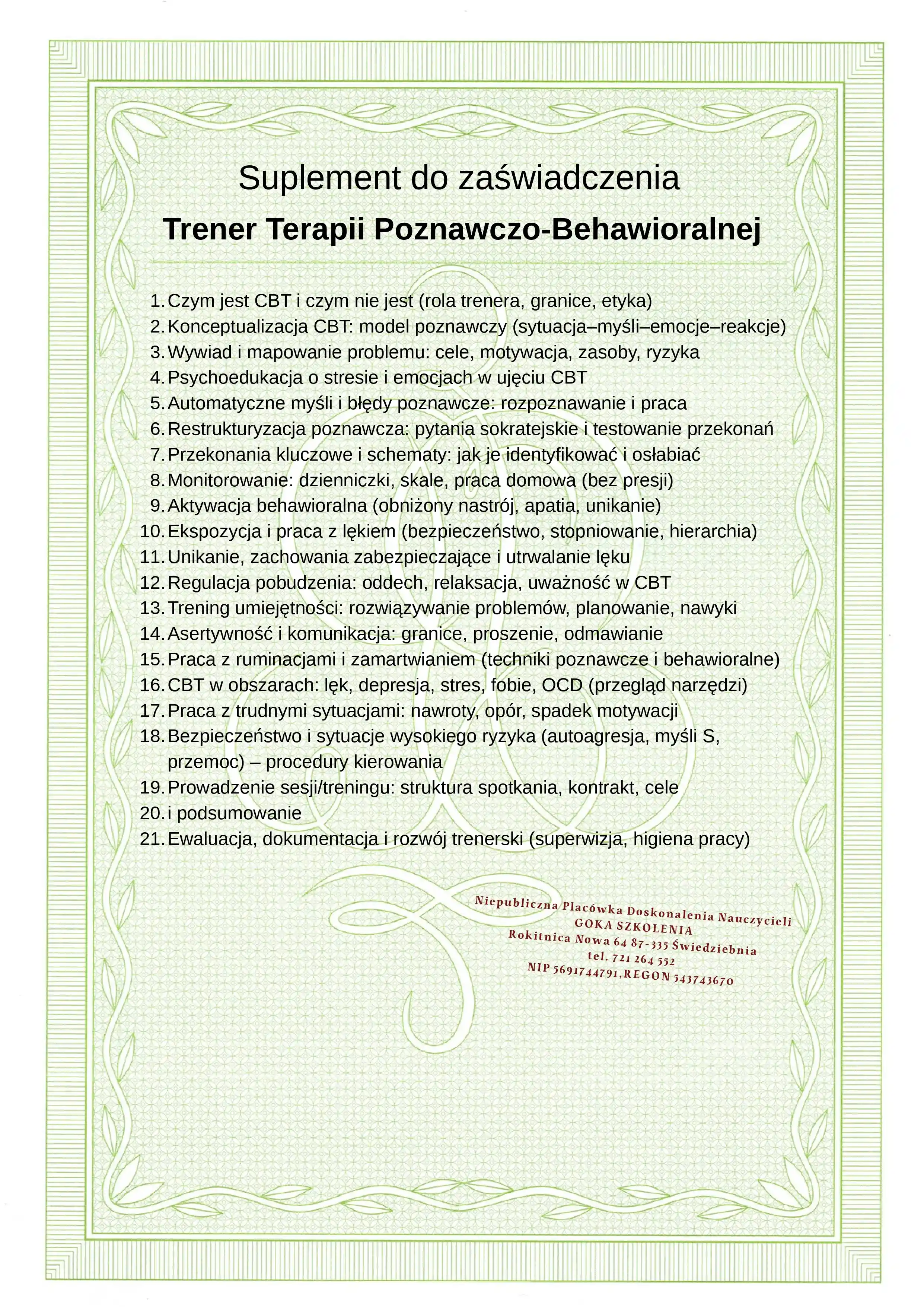 Obraz przedstawiający certyfikat