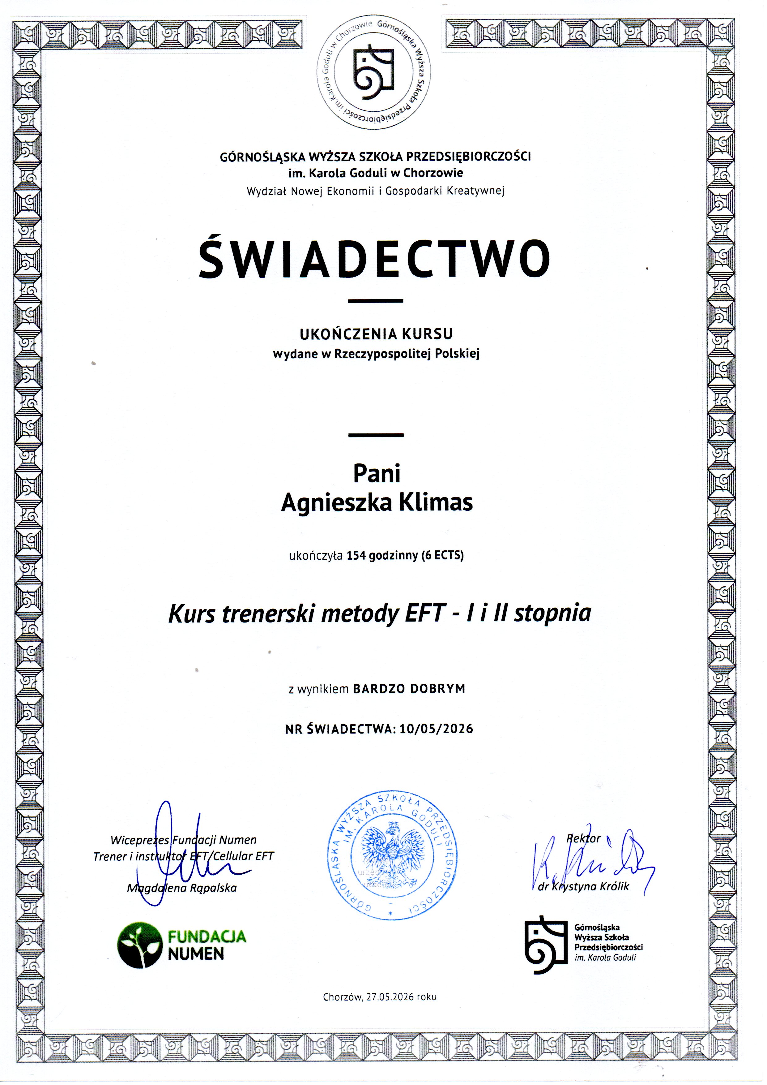 Obraz przedstawiający certyfikat